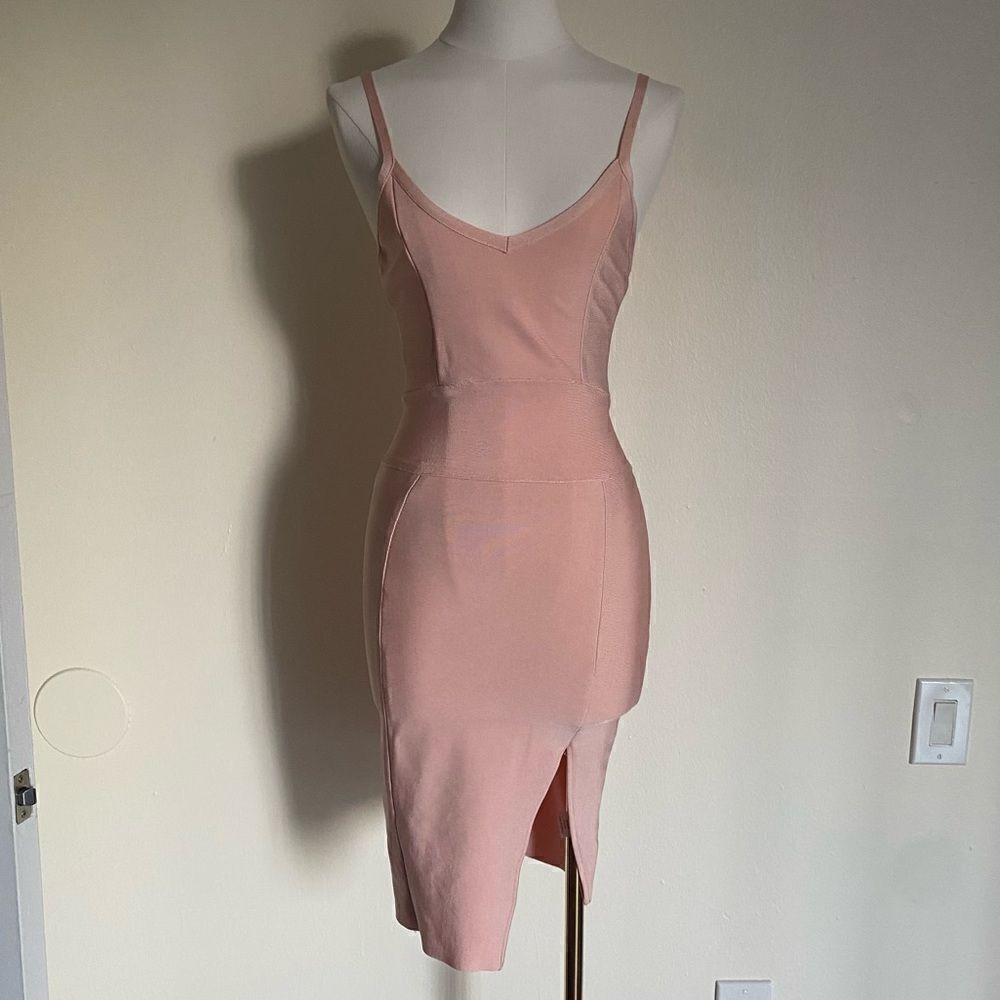 Light Pink Bandage Cocktail Party Dress Size XS - Picture 3 of 12